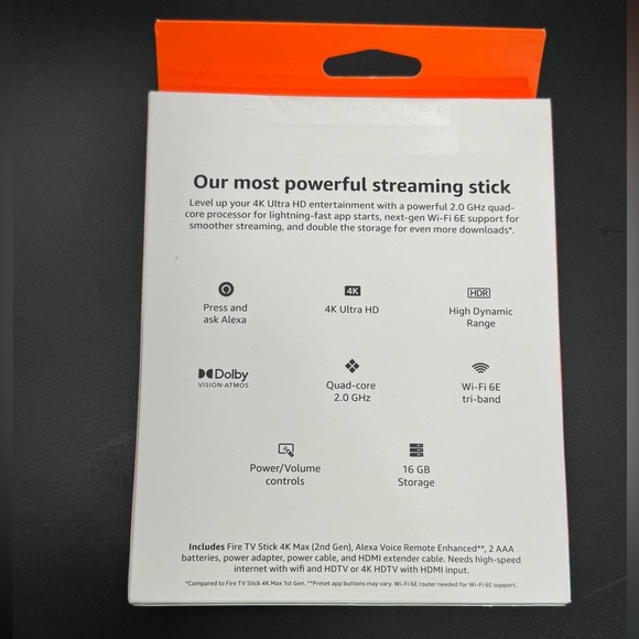 Amazon Fire TV Stick 4K Max 2nd Gen 16GB, Wi-Fi 6E Newest Model 2023 NEW - Picture 2 of 6